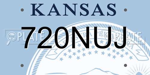 720NUJ Kansas License Plate