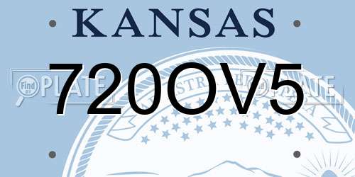 720OV5 Kansas License Plate