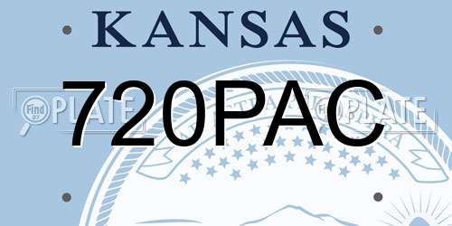 720PAC Kansas License Plate