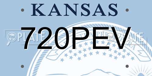 720PEV Kansas License Plate