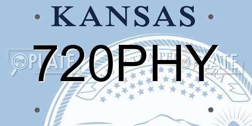 720PHY Kansas License Plate
