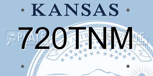 720TNM Kansas License Plate