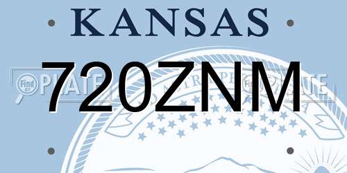 720ZNM Kansas License Plate