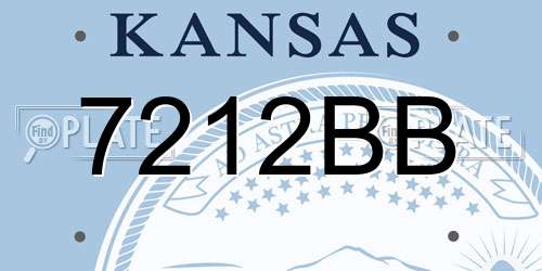 7212BB Kansas License Plate