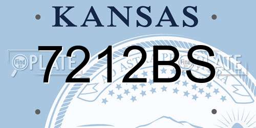 7212BS Kansas License Plate