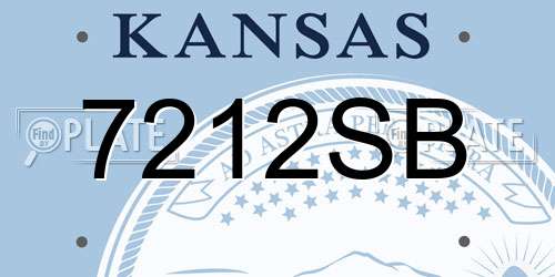 7212SB Kansas License Plate
