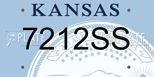 7212SS Kansas License Plate