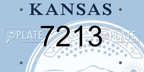 7213 Kansas License Plate
