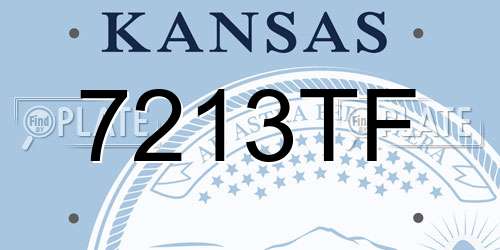 7213TF Kansas License Plate