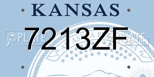 7213ZF Kansas License Plate