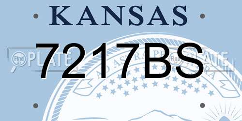 7217BS Kansas License Plate