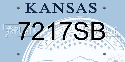 7217SB Kansas License Plate