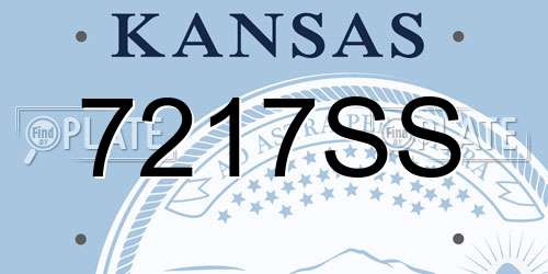 7217SS Kansas License Plate