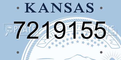7219155 Kansas License Plate