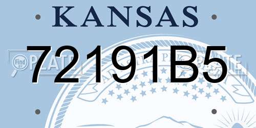 72191B5 Kansas License Plate