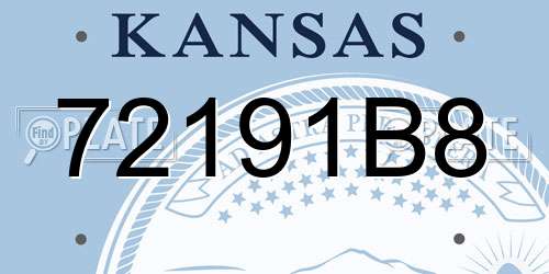 72191B8 Kansas License Plate