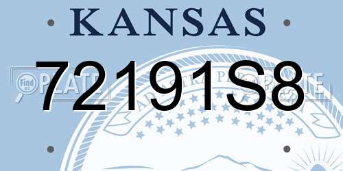 72191S8 Kansas License Plate