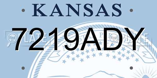 7219ADY Kansas License Plate