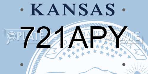 721APY Kansas License Plate