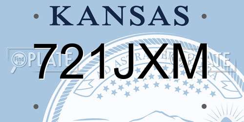 721JXM Kansas License Plate