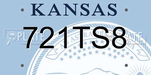 721TS8 Kansas License Plate