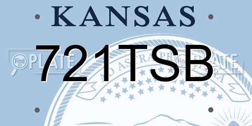 721TSB Kansas License Plate