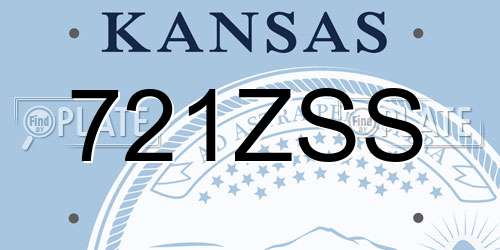 721ZSS Kansas License Plate