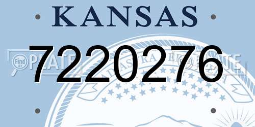 7220276 Kansas License Plate
