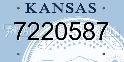 7220587 Kansas License Plate
