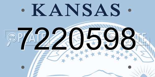 7220598 Kansas License Plate