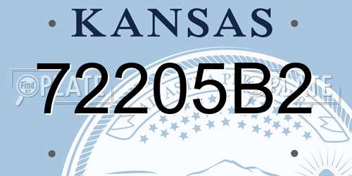 72205B2 Kansas License Plate
