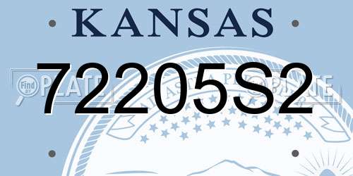 72205S2 Kansas License Plate