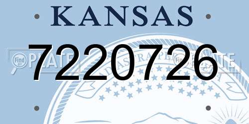 7220726 Kansas License Plate