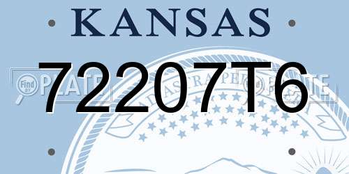 72207T6 Kansas License Plate