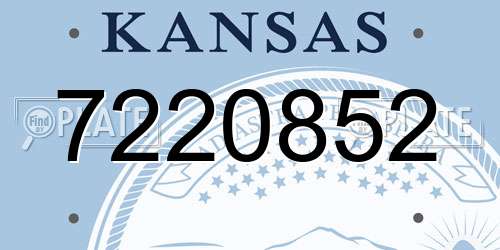 7220852 Kansas License Plate