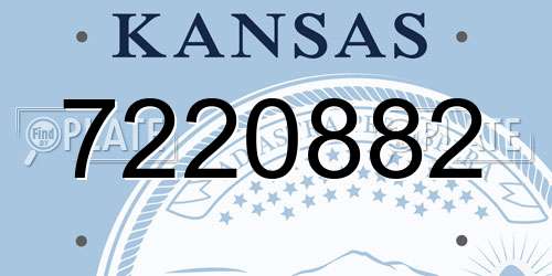 7220882 Kansas License Plate