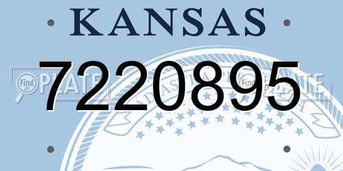 7220895 Kansas License Plate