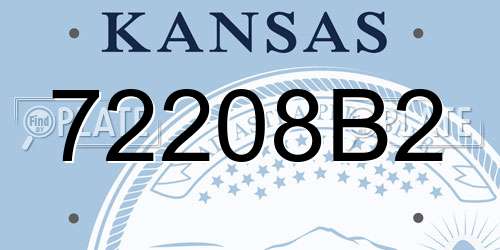 72208B2 Kansas License Plate