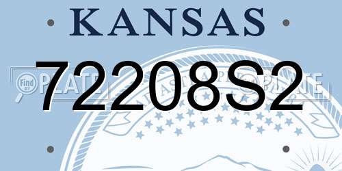72208S2 Kansas License Plate