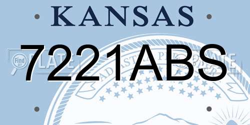 7221ABS Kansas License Plate