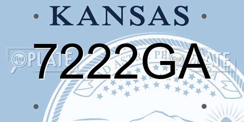 7222GA Kansas License Plate