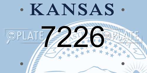 7226 Kansas License Plate