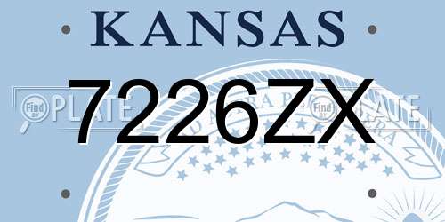7226ZX Kansas License Plate