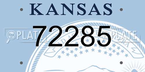 72285 Kansas License Plate