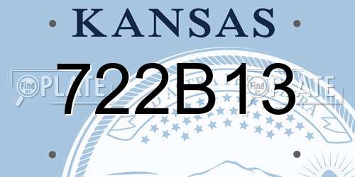 722B13 Kansas License Plate