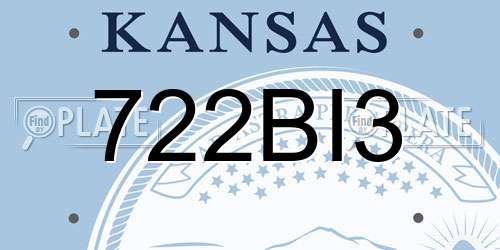 722BI3 Kansas License Plate