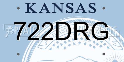 722DRG Kansas License Plate