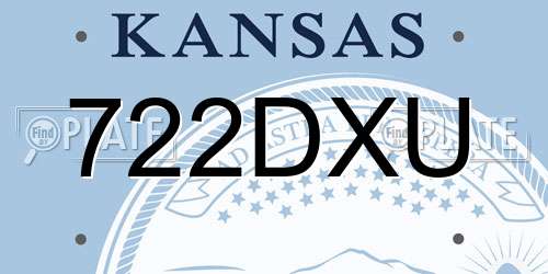 722DXU Kansas License Plate
