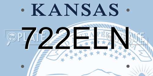 722ELN Kansas License Plate