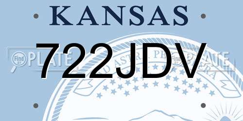 722JDV Kansas License Plate